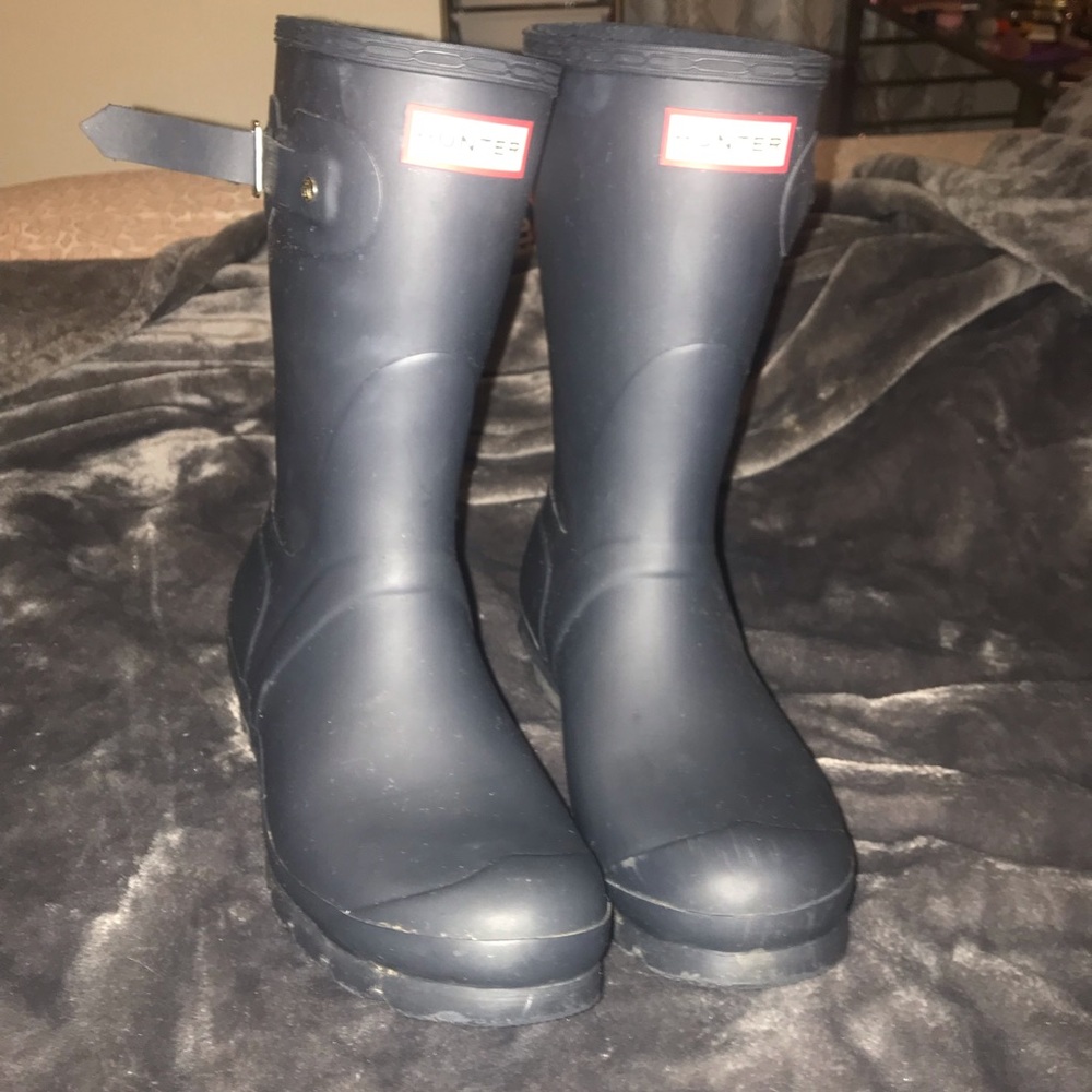 Short matte hunter rain boots